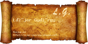 Lájer György névjegykártya