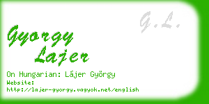 gyorgy lajer business card