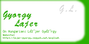 gyorgy lajer business card